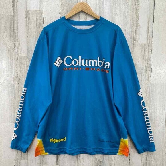 Columbia Omni-Shade Shirt Mens XL Blue Polyester‎ Highroad - Picture 2 of 10